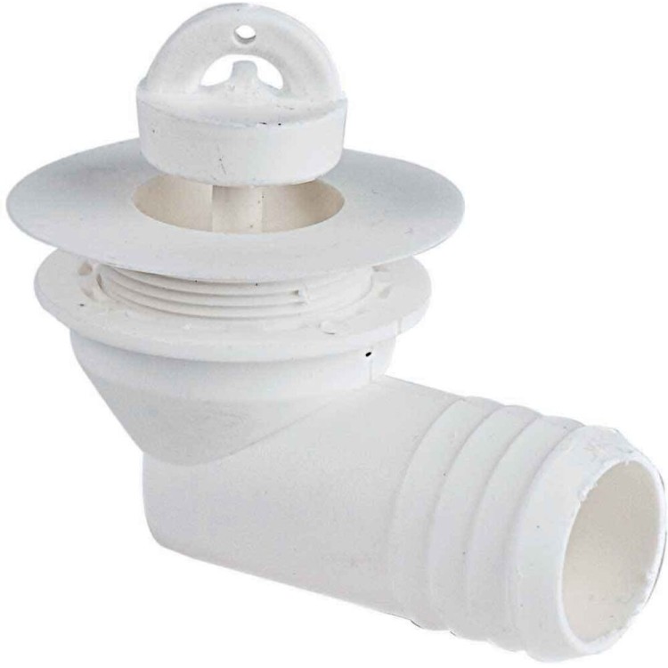 1 - Bonde courbe ø20 mm avec bouchon automatique pour camping-cars et caravanes